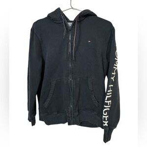 Vintage 90s Full Zip Tommy Hilfiger Navy Blue Women’s M High End Thick Hoodie